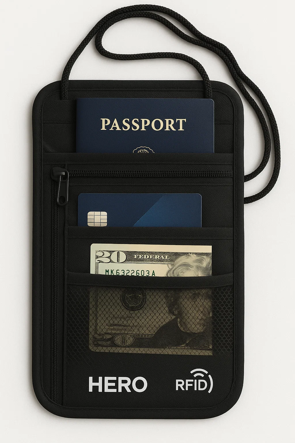  HERO Neck Wallet, RFID Blocking Passport Holder