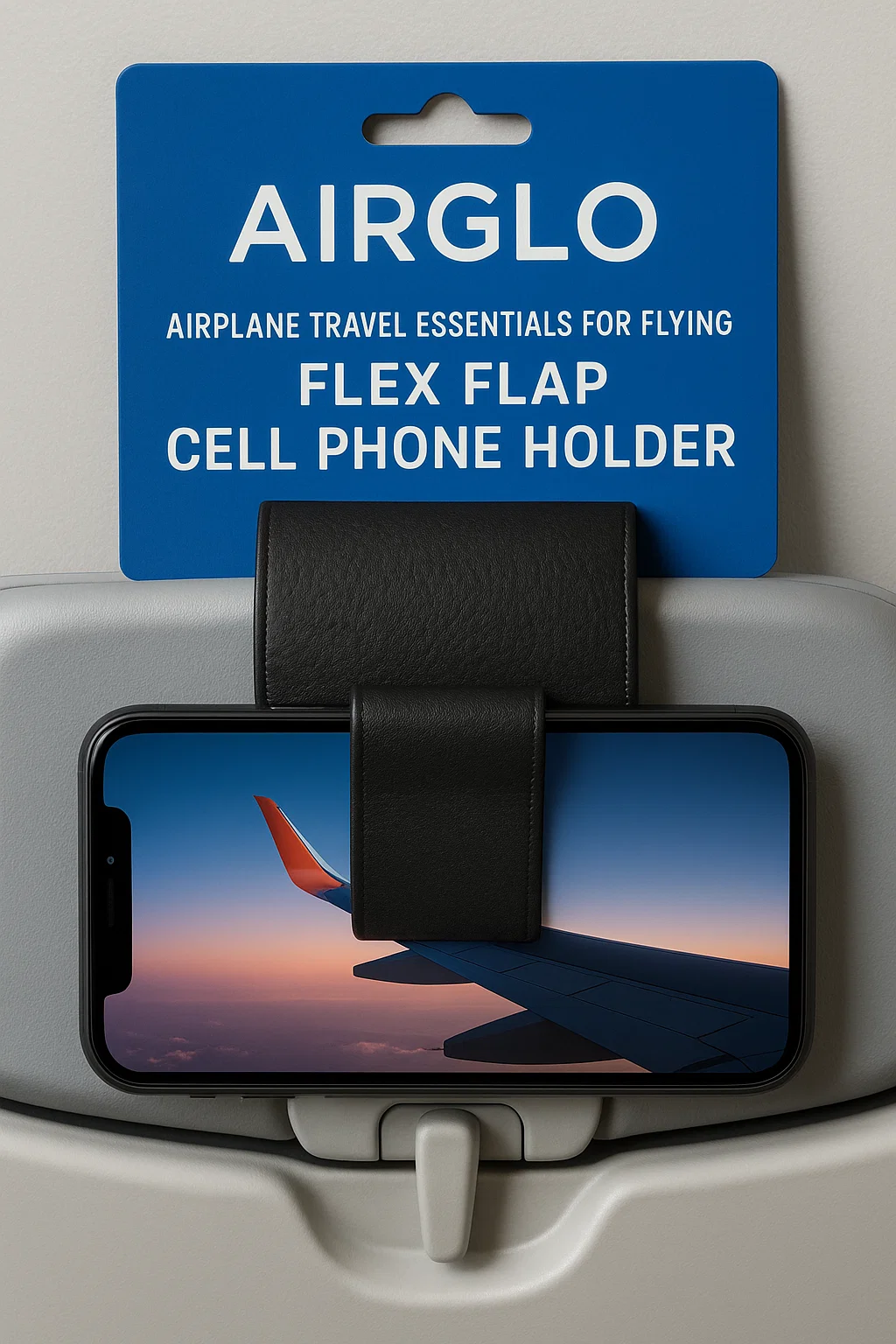 AIRGLO Airplane Travel Essentials for Flying Flex Flap Cell Phone Holder