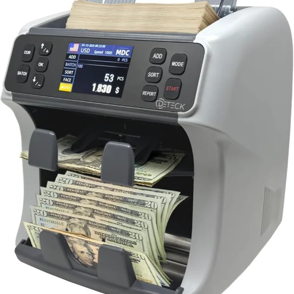 DETECK DT800 Bank Grade Mixed Denomination Money Counter with Reject Pocket