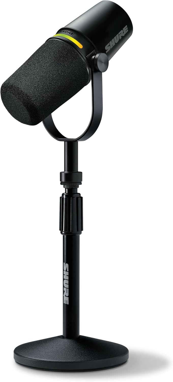 Shure MV7+ Podcast Dynamic Microphone with Stand 