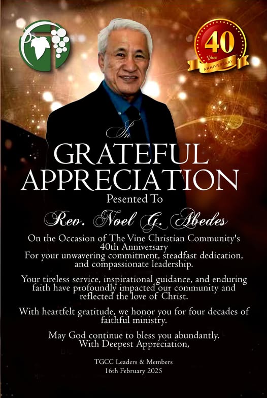In Grateful Appreciation