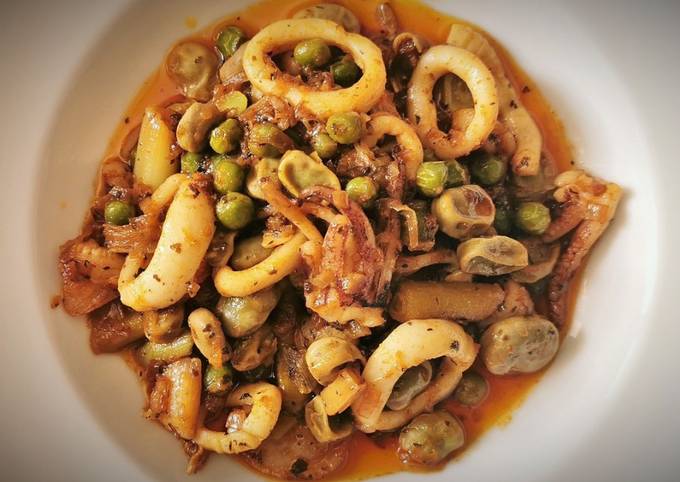 Habitas con calamares