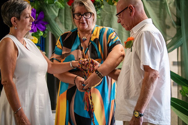 handfasting ceremony for Deb and Kim August 2026