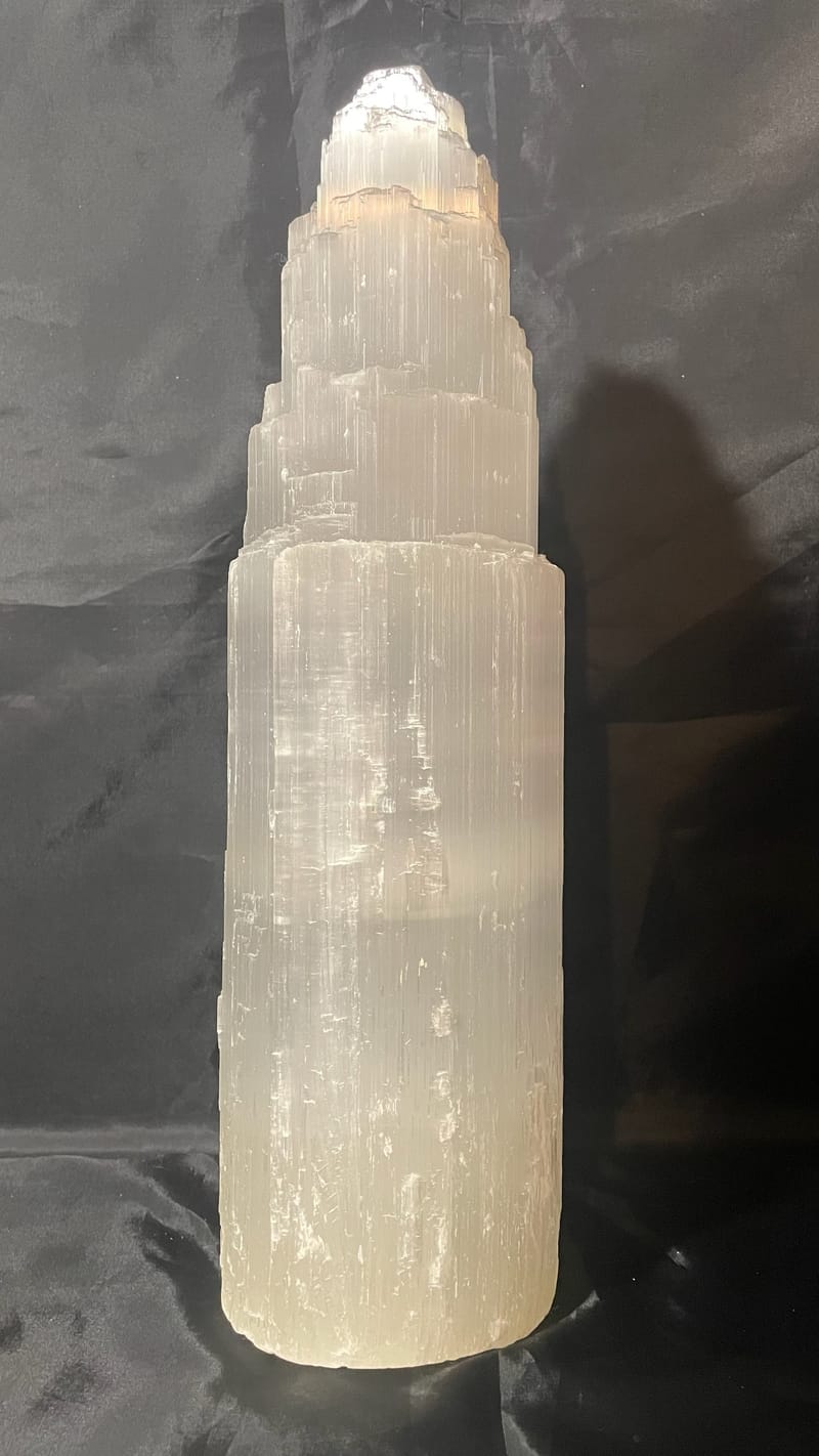 Pedra Selenita Branca Bast&atilde;o De Selenita 5 Ou 10 Cm - Miranda Pedras E