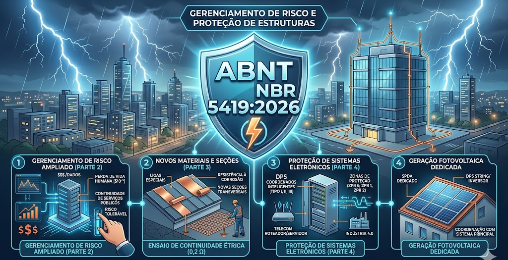 ABNT NBR 5419:2026 (Proteção contra Descargas Atmosféricas – SPDA).