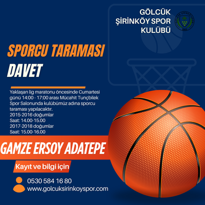 GÖLCÜK ŞİRİNKÖYSPOR SPORCU TARAMASINA DAVET