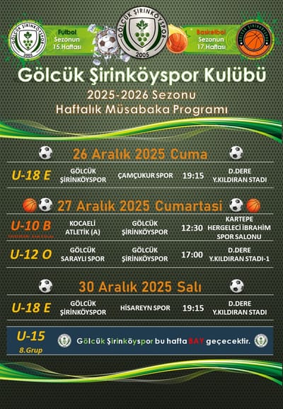 HAFTALIK MÜSABAKA PROGRAMIMIZ