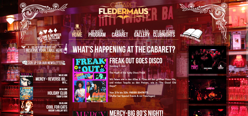 Caberet Fledermaus Vienna--"Freak Out"--A Journey Through The 60's & 70's !