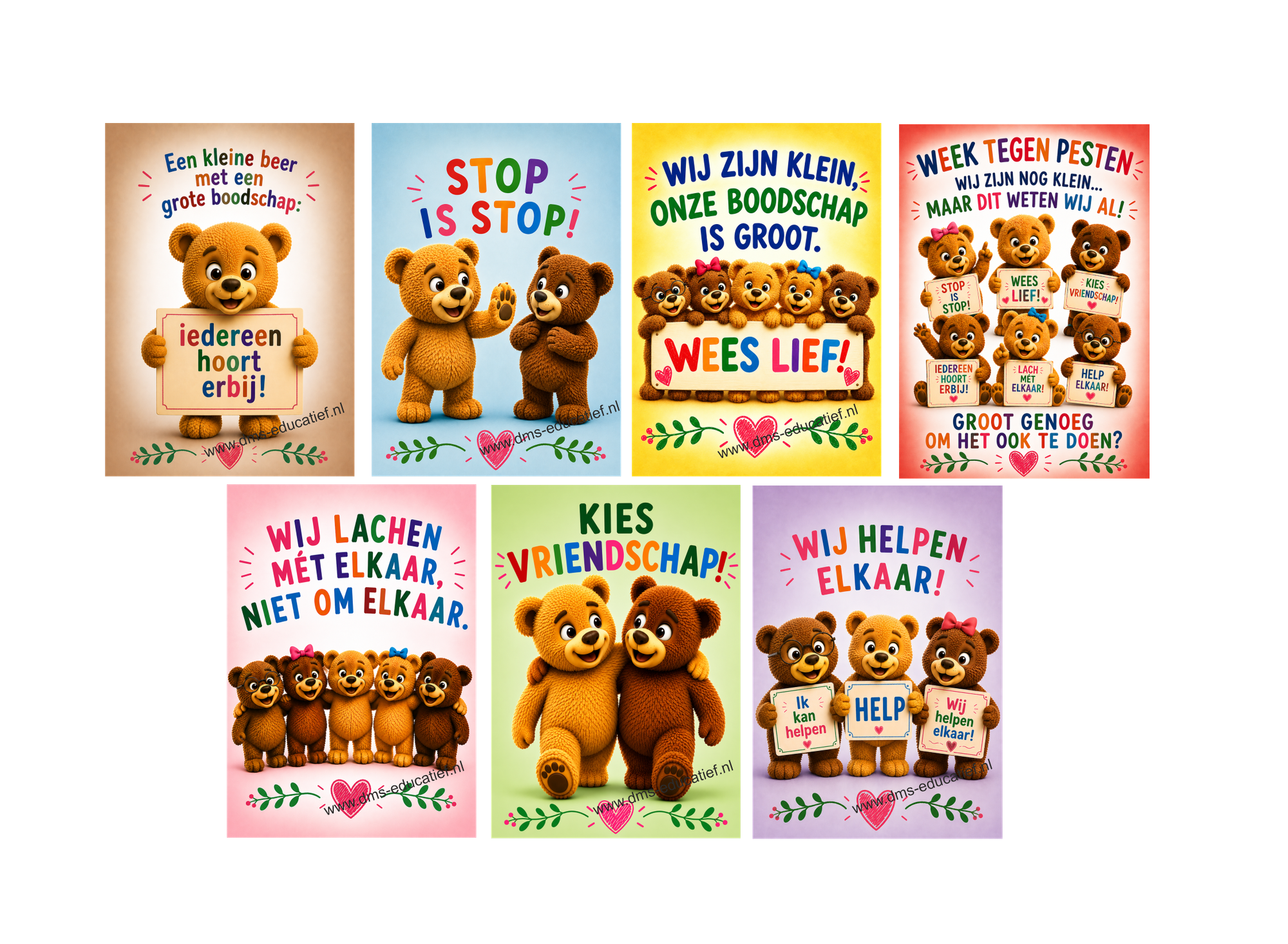 Week tegen Pesten – 6 posters van Beertje Anders + gratis poster