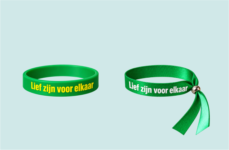 Polsbandjes "Lief zijn voor elkaar"