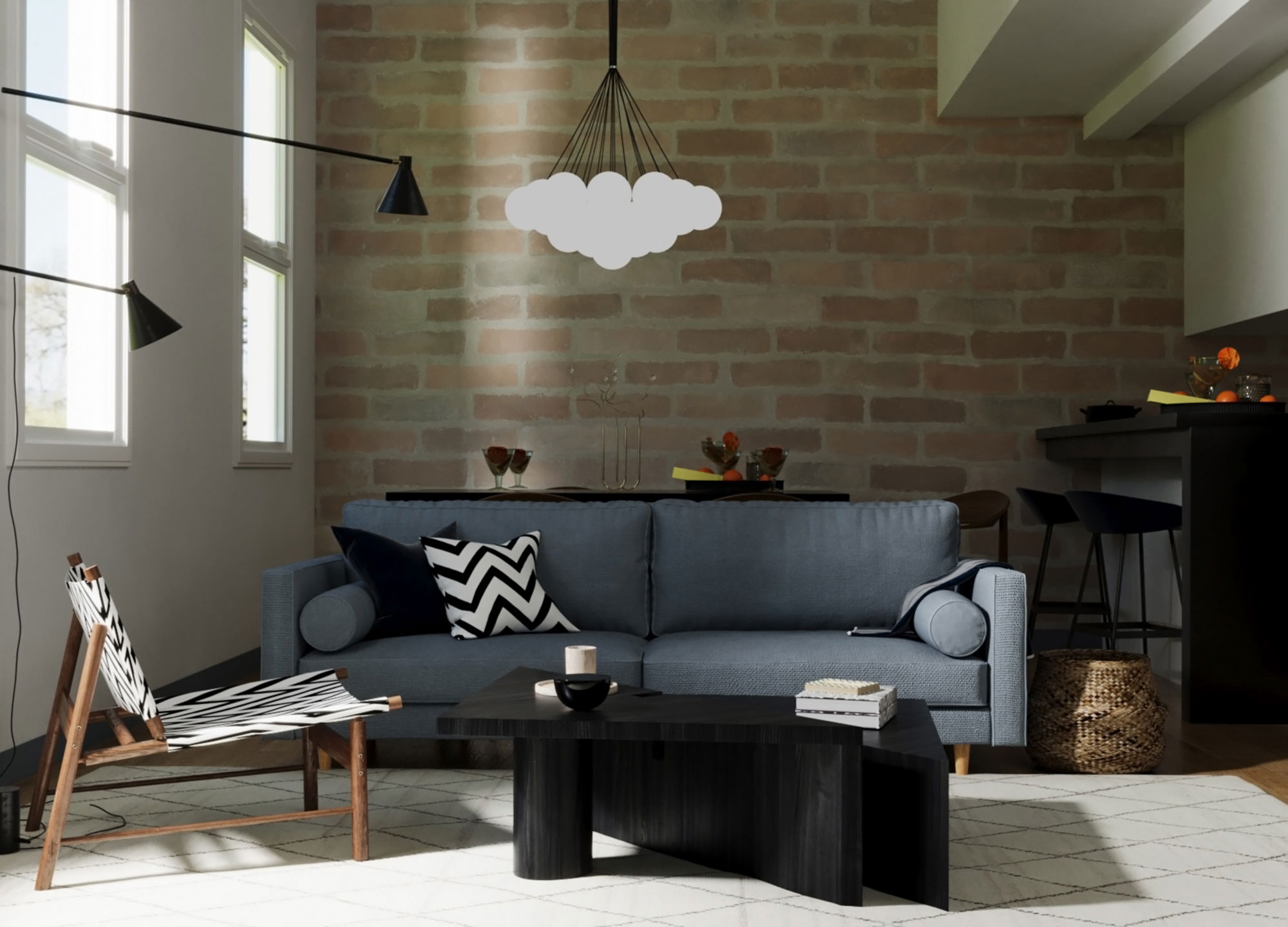 Дизайн кухни-гостиной