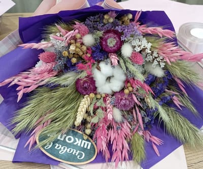 Школьные букеты из сухоцветов