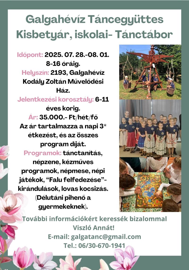 Kisbetyár csoport nyári tábor