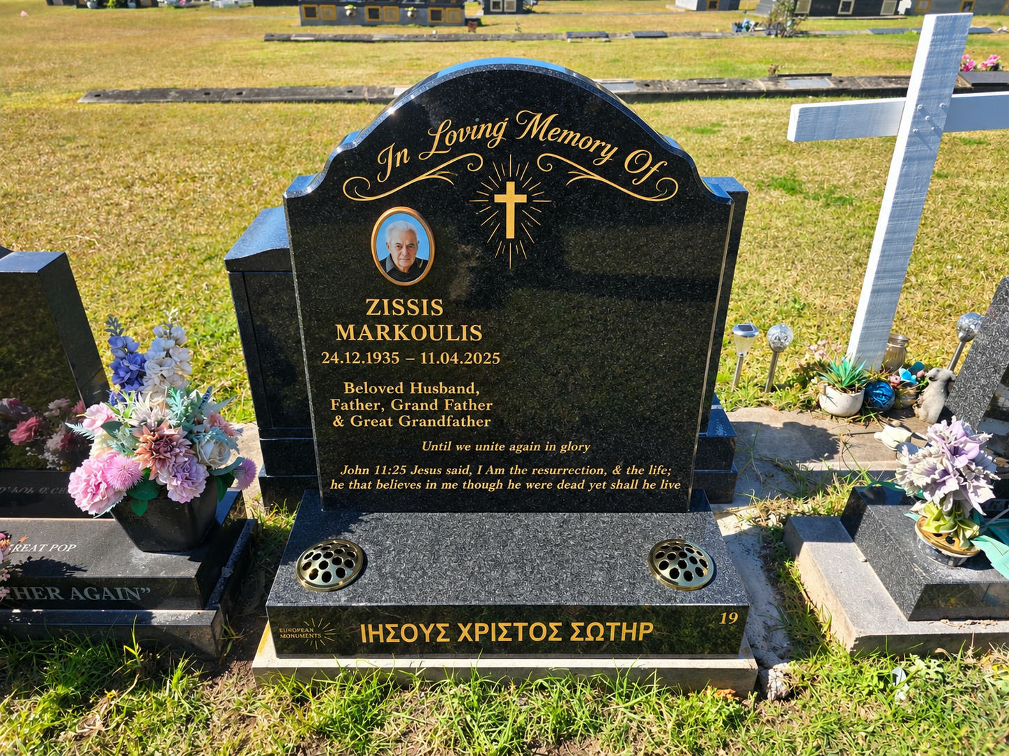 Noble Grey Granite Headstone – Albion Park Cemetery