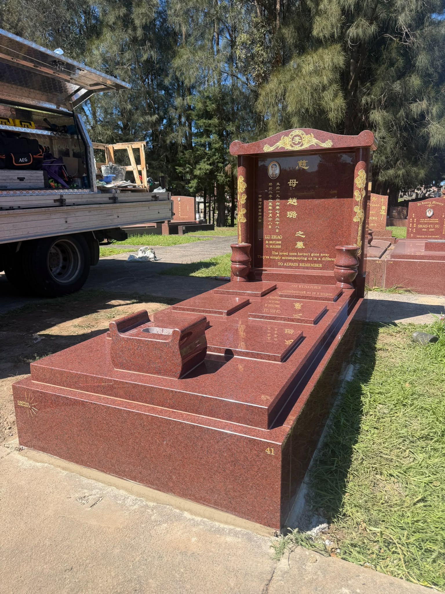 Imperial Red Granite Memorial – Macquarie Park Cemetery