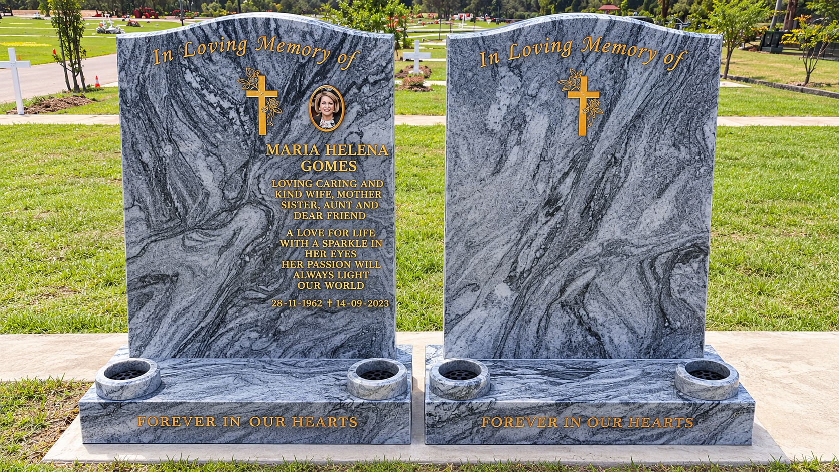 Premium Double Granite Headstones | Rookwood Catholic Cemetery, Sydney