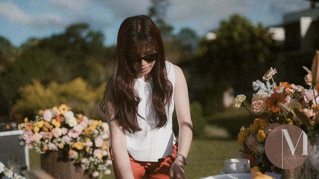 Event stylist Kyne De la Peña showcasing her elegant and fresh design style for M Catering