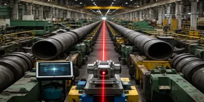Laser Alignment & Levelling of 40 Meter Pipe Mill in Lucknow Plant