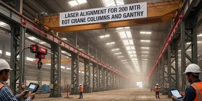 Laser Alignment for 200 Mtr EOT Crane Columns & Gantry in Lucknow