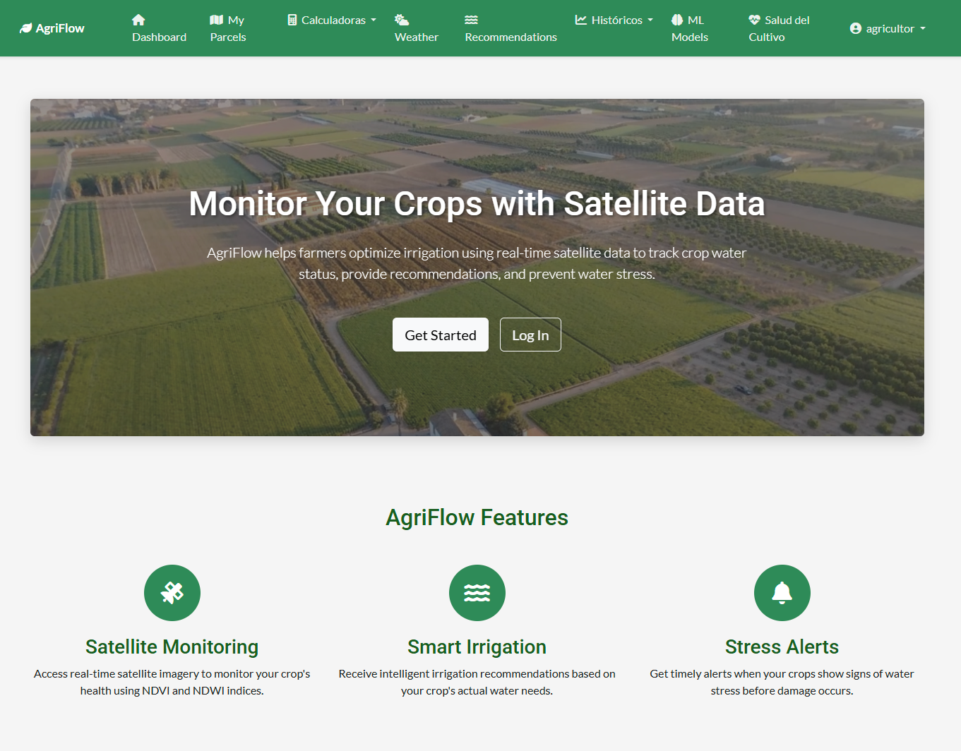 Agriflow/ Monitor Your Crops with Satellite Data