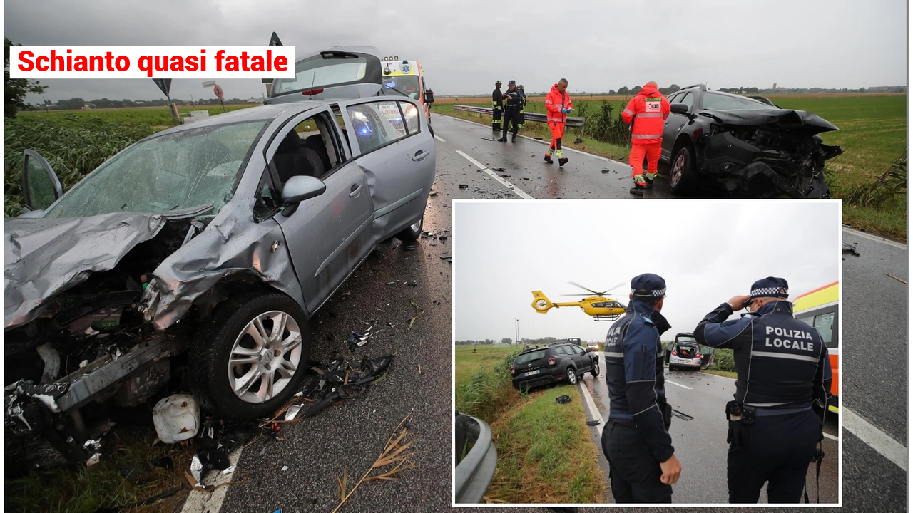 Due auto, una Ford con cinque persone a bordo e una Dacia con due occupanti, si sono scontrate