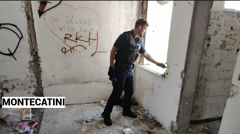 Montecatini, Blitz all’alba nell’hotel chiuso: trasformato in rifugio abusivo, tre denunce