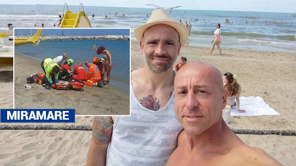 DUE TURISTI EROI SALVANO MADRE E FIGLIA IN MARE A MIRAMARE