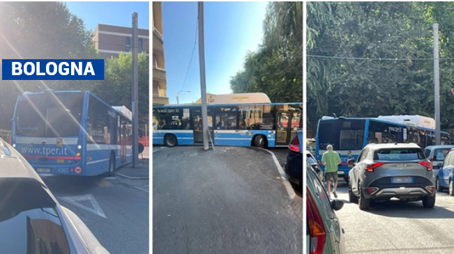 Bologna, traffico bloccato in via Corticella: bus incastrato tra cantieri e deviazioni