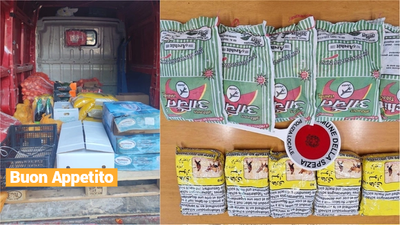 100 chili di pesce e carne deteriorati in un furgone senza cella frigorifera