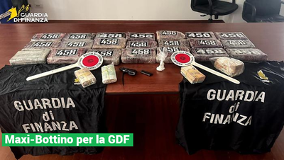 Sequestro di 25 chili di cocaina,valore stimato di oltre 2,5 milioni di