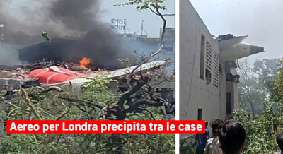 Air India, aereo per Londra precipita tra le case subito dopo il decollo