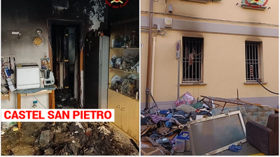Incendio a Castel San Pietro, appartamento in fiamme