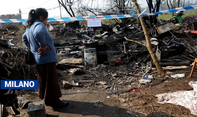 INCENDIO NEL CAMPO ROM DI MILANO: FUMO NERO E PREOCCUPAZIONI PER TRASPORTI