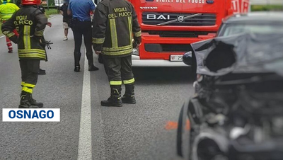 Osnago, drammatico incidente tra camion e auto: gravi due anziani