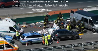 Strage sull’A4: anziano contromano provoca quattro morti sulla Torino-Milano