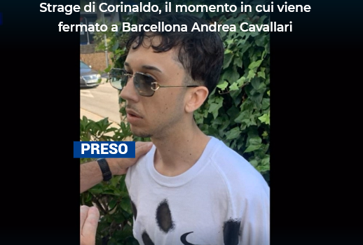 Andrea Cavallari sorpreso durante l'arresto arrestato a Barcellona