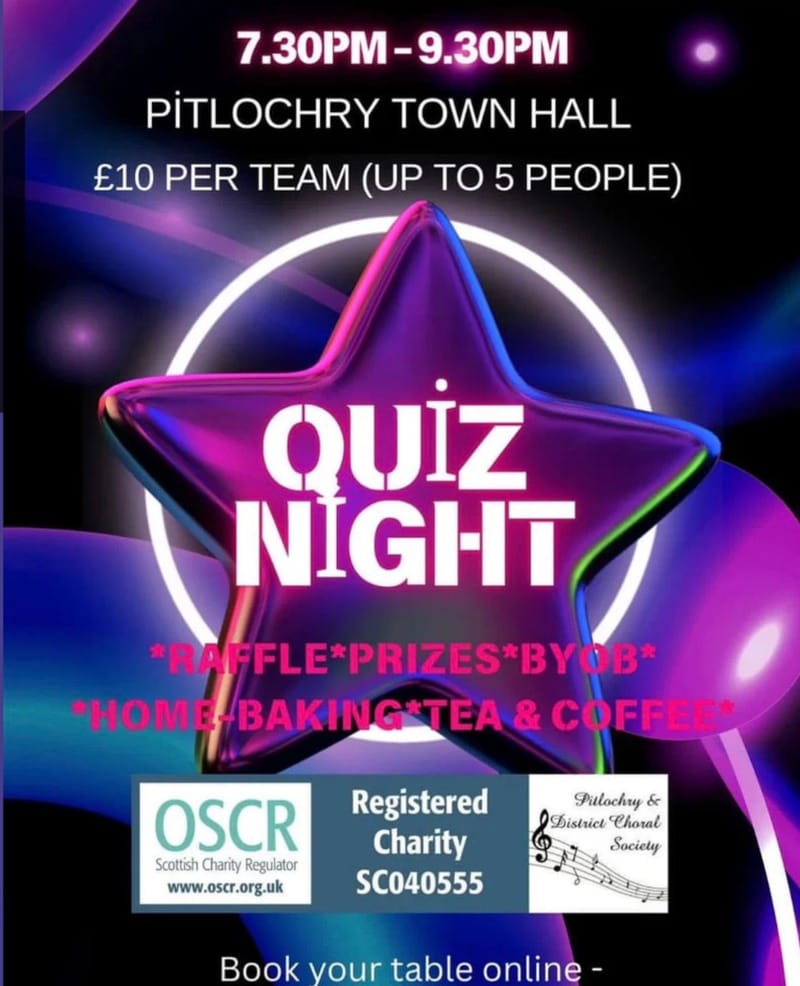 QUIZ NIGHT FUNDRAISER by THE CHORAL SOCIETY