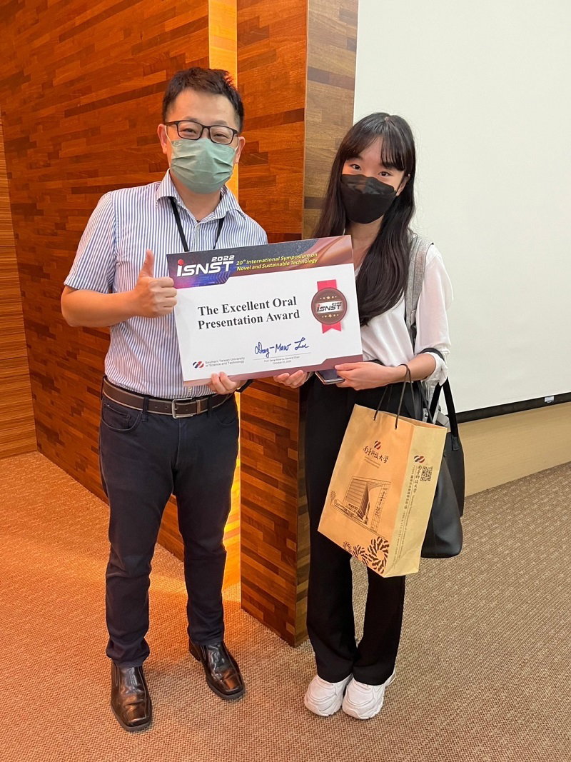 Amanda Tresiliana Mulio won Outstanding Paper Award for Oral Presentation in the International Symposium ISNST 2022—International Symposium on Novel and Sustainable Technology