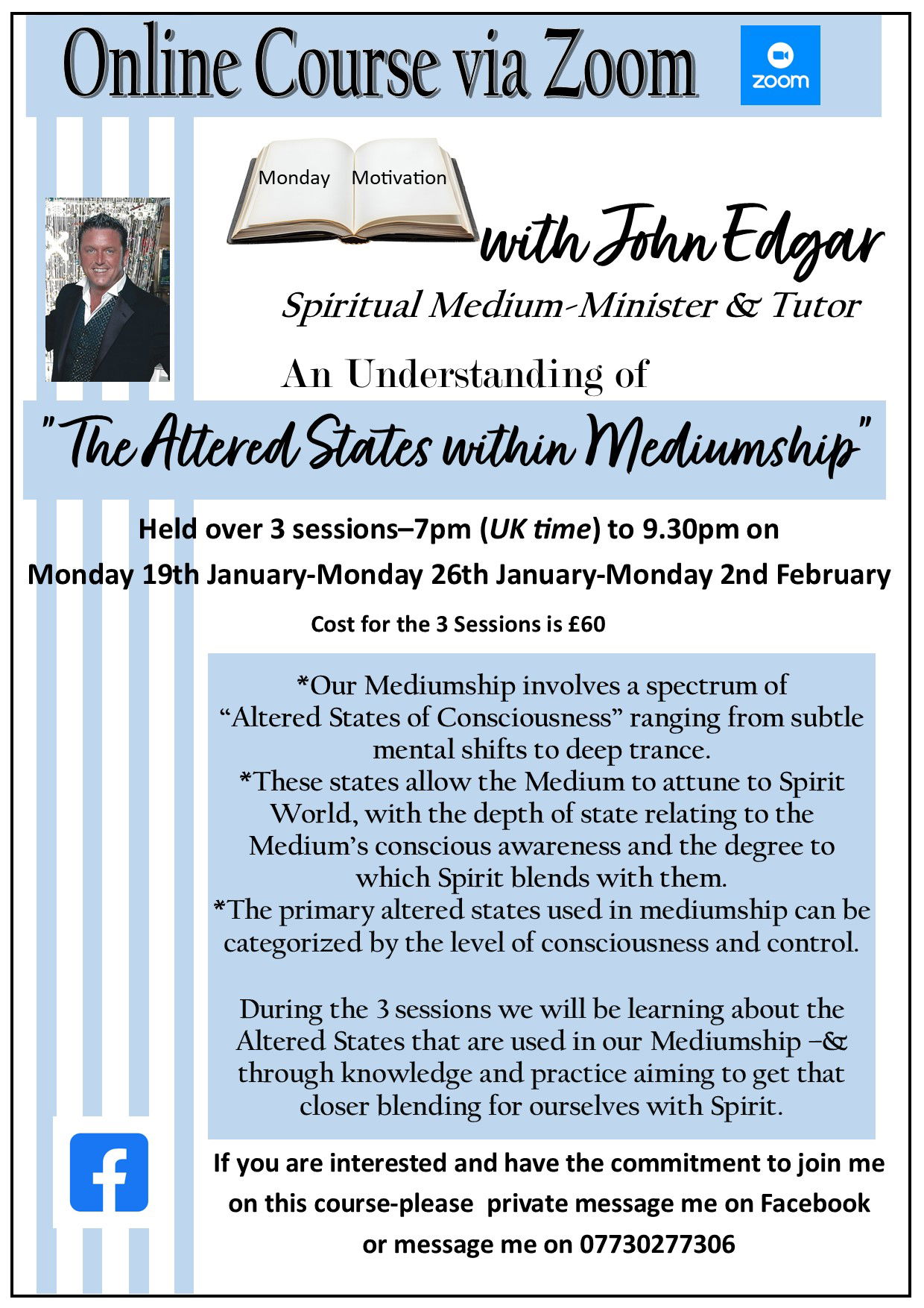 Online course via zoom