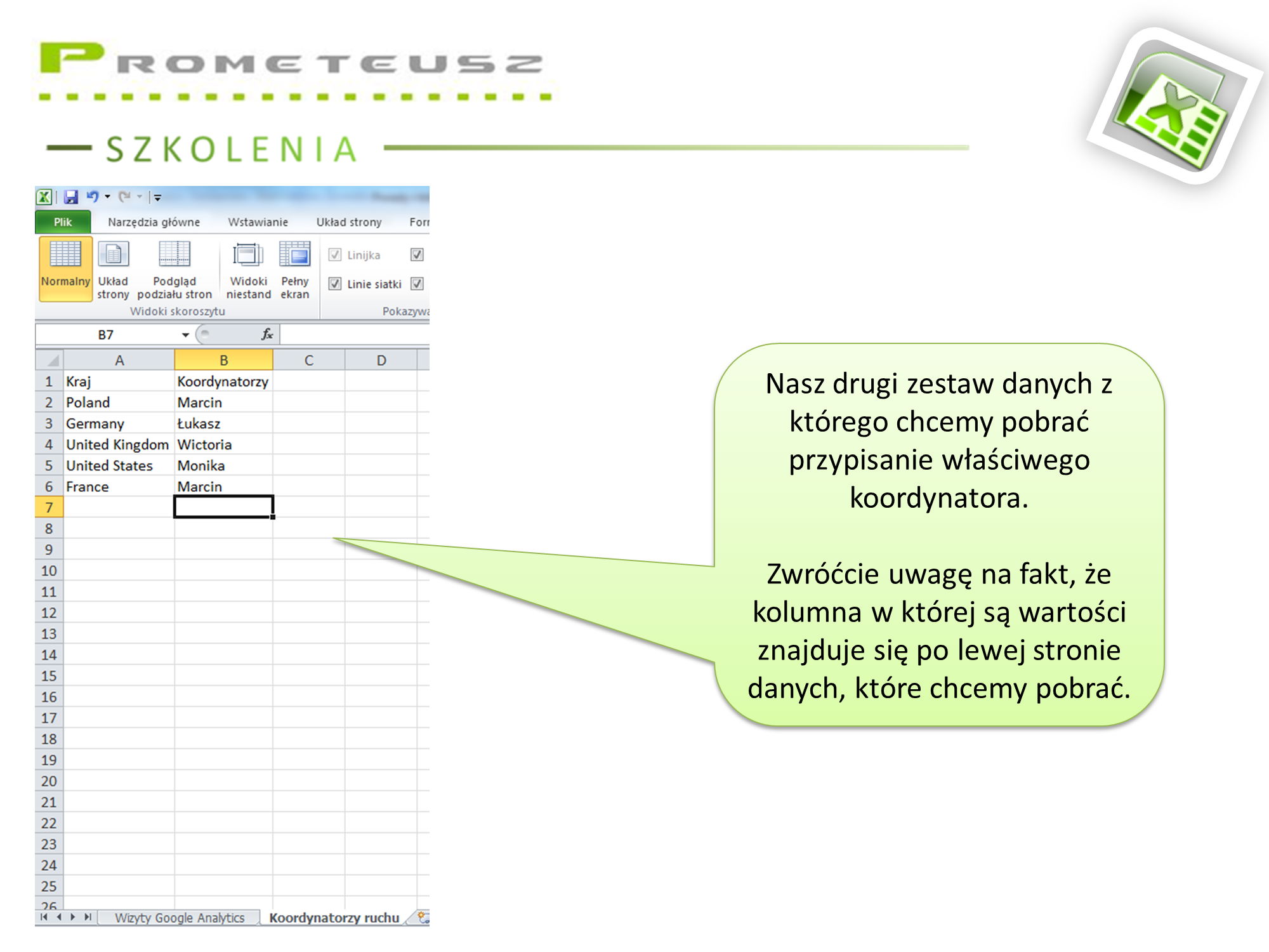 Excel - funkcja wyszukaj.pionowo