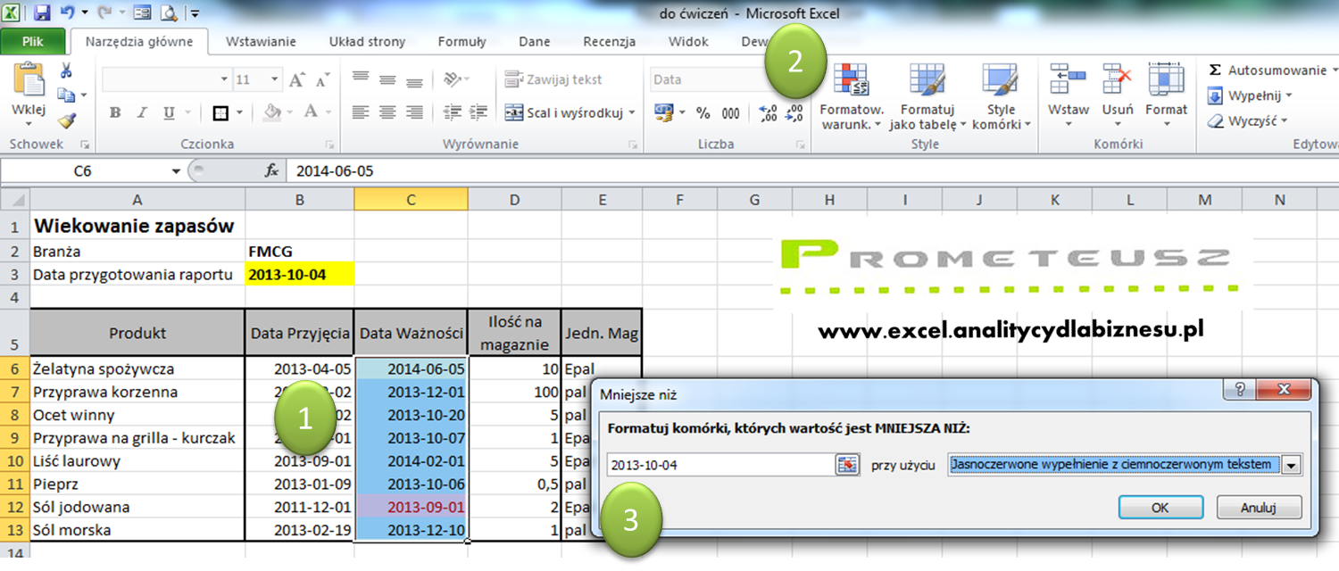 Excel porady - formatowanie warunkowe