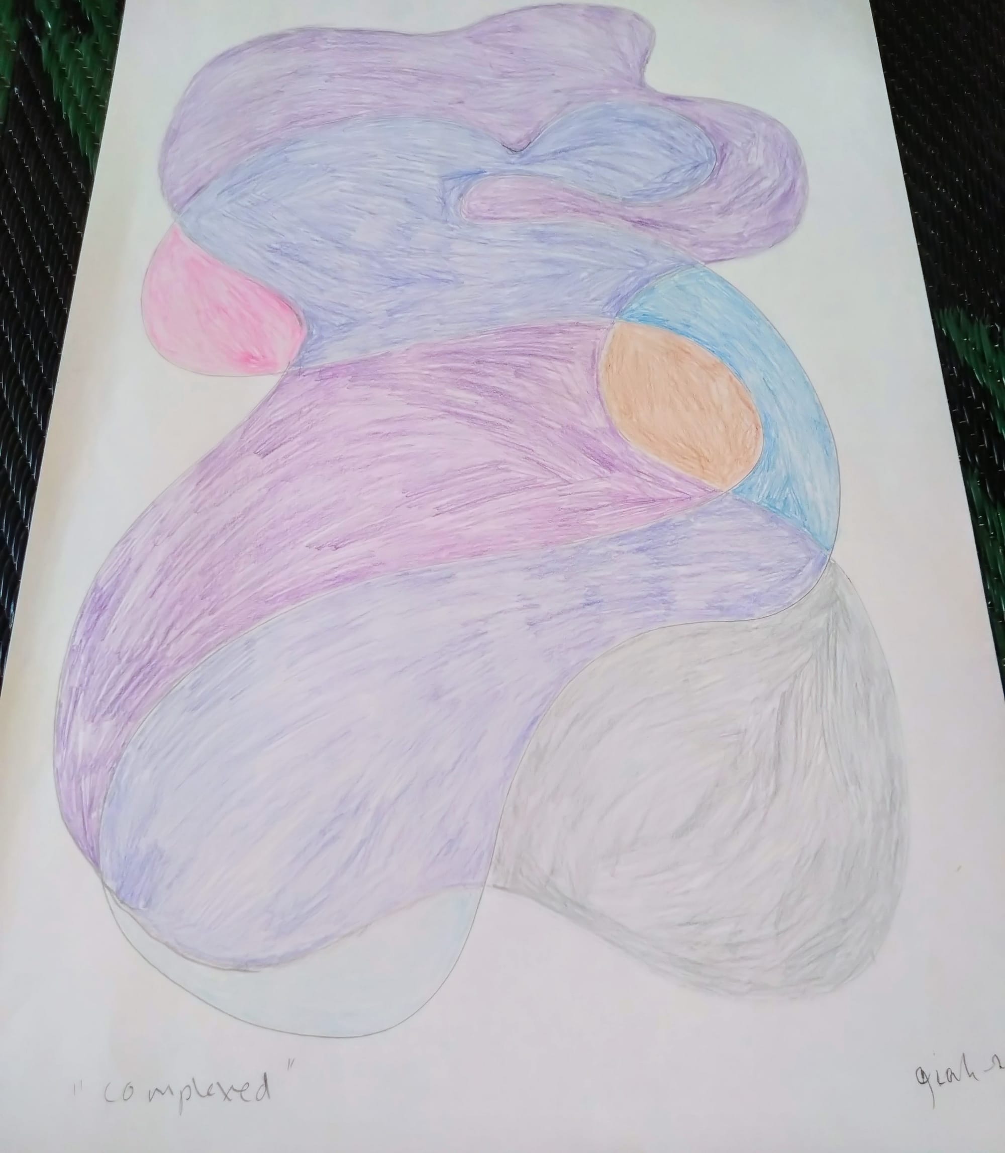"Complexed", coloured pencils, a3