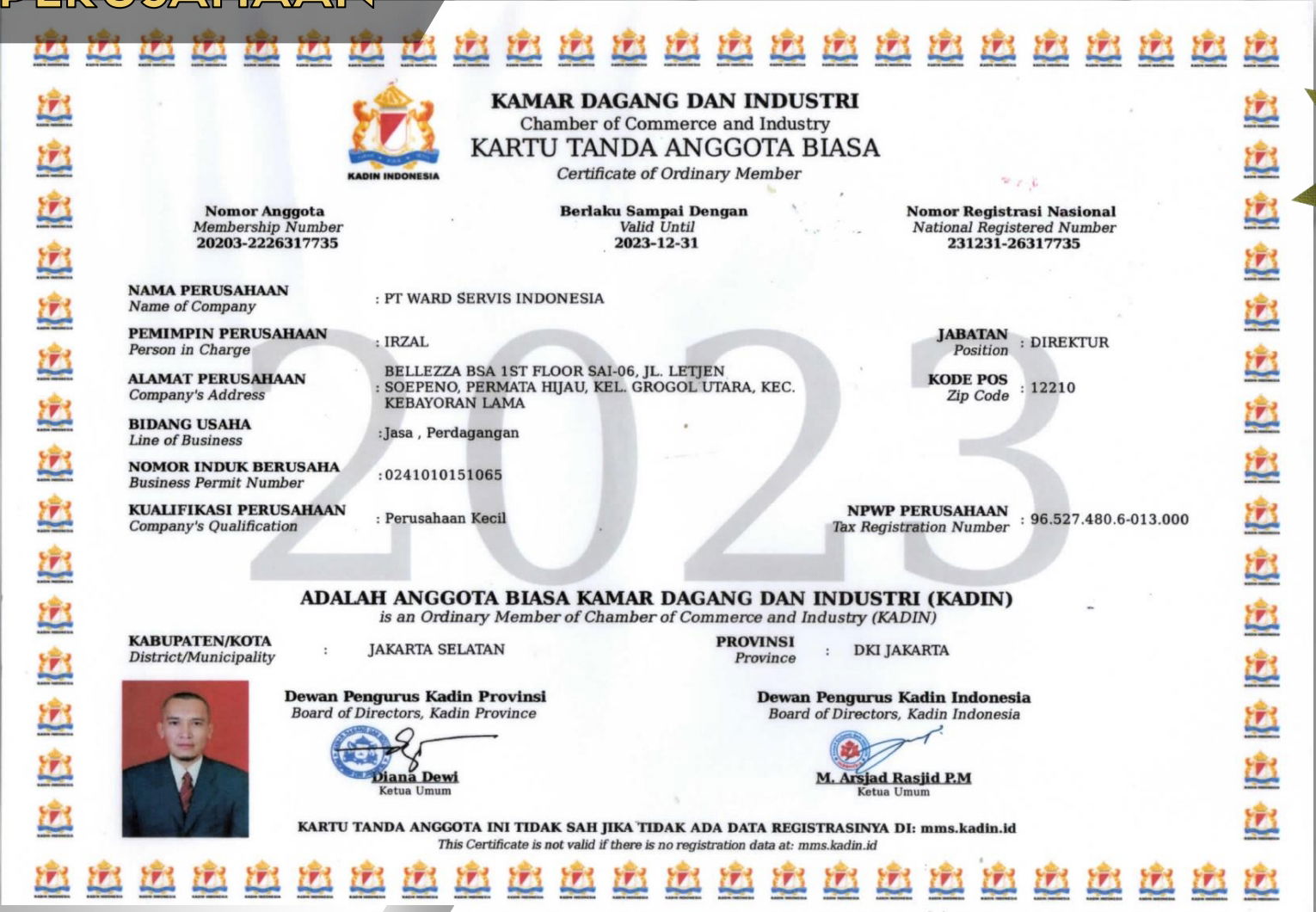 Certificate of Membership