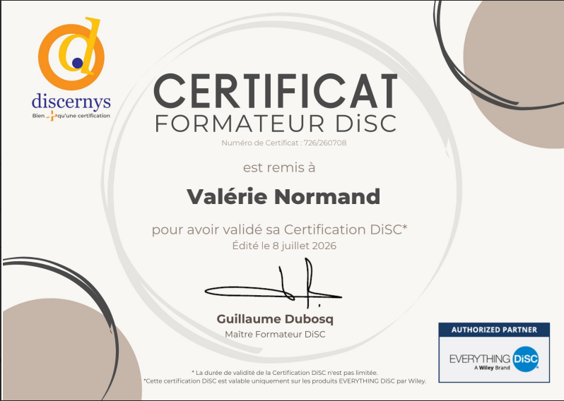 Certifiée Formatrice DISC