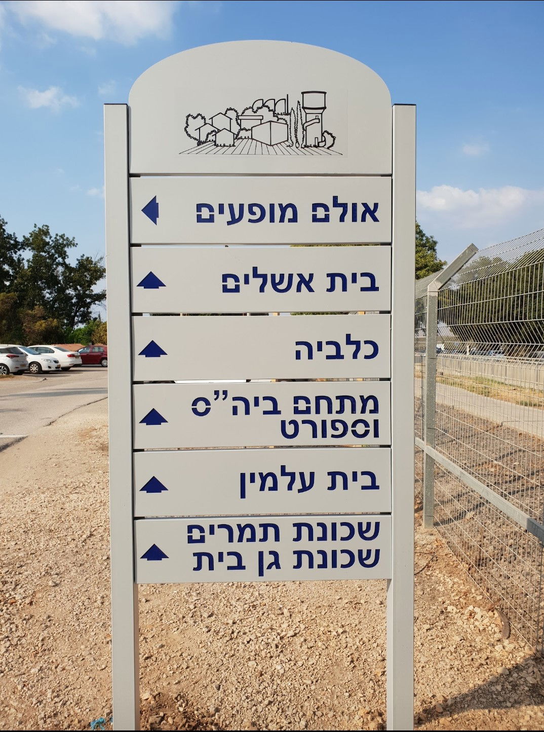 שלט הכוונה קיבוץ אפיקים