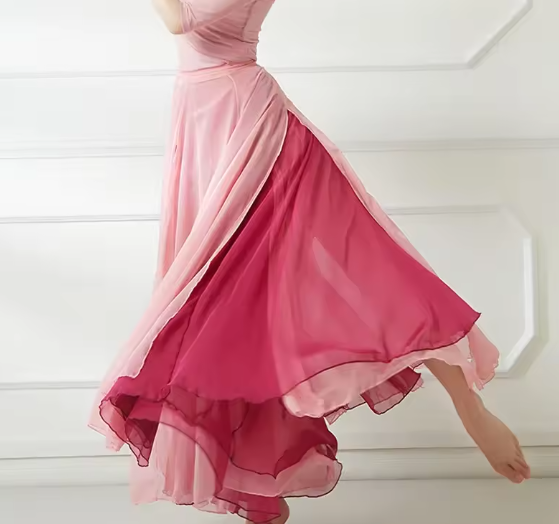 חצאית שיפון משולבת