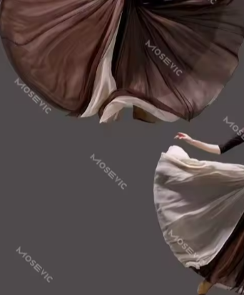 חצאית שיפון שחור מוקה