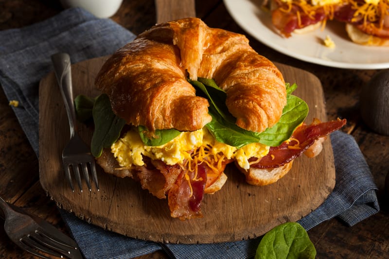 Breakfast sandwich on Croissant