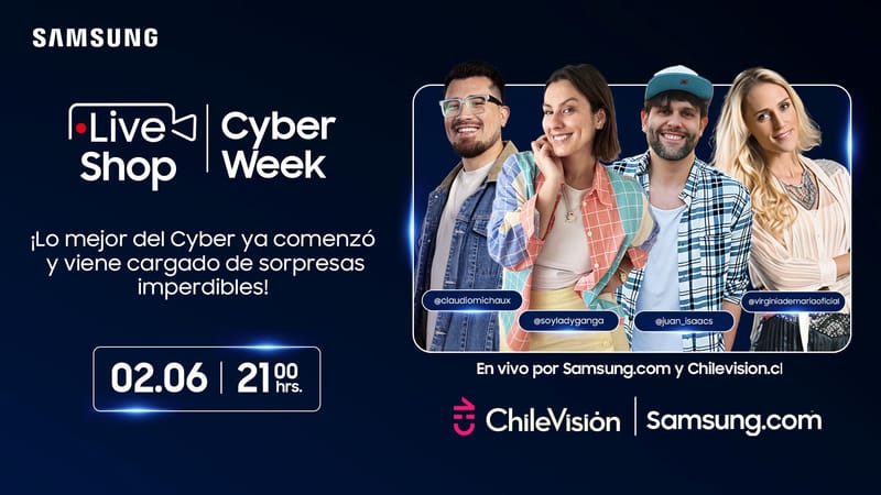 Samsung y CHV se unen para un imperdible LiveShop con descuentos de hasta un 60% este Cyber