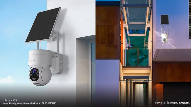 Llegó la Cámara PTZ con panel solar Wi-Fi para exteriores de Nexxt Home
